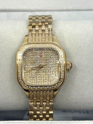 Michele Meggie 29mm Gold Dial Gold Stainless Steel Watch MWW33B000006