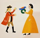 SEE NEW PHOTOS! B Cukla signed COLONIAL GENTLEMAN & LADY