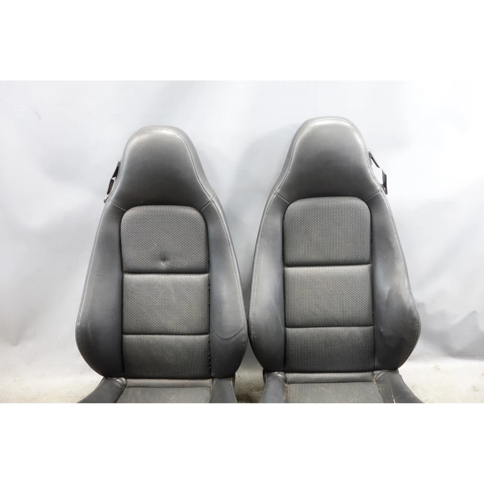 Asientos delanteros de fábrica BMW Z3 Roadster 97-00 tela y vinilo negro antracita OEM Foto 4 de 4