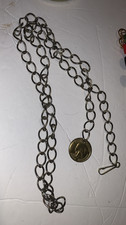 vintage chain belt w gold tone coin charm 36" Long