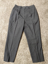 Pendleton Dress Pants Women  s 16 Gray Tapered Pleated Lined 100 Virgin Wool