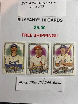 2025 Allen & Ginter , cards 201-350, Buy ''ANY'' 10 cards for $5.00 ,Free shipping