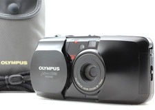  MINT w/ Case Olympus  Mju Zoom Panorama Black 35mm Film Camera From JAPAN