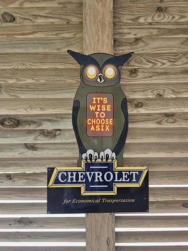 GIANT VINTAGE CHEVROLET DEALERSHIP PORCELAIN SIGN 29" X    19" VERY HEAVY SIGN