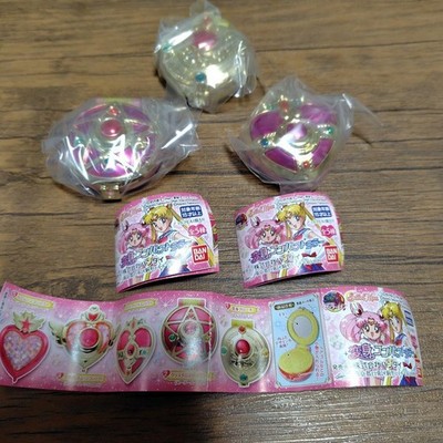 Sailor Moon Compact Mirror Set 3 Types Cosmic Heart Crystal Star Used