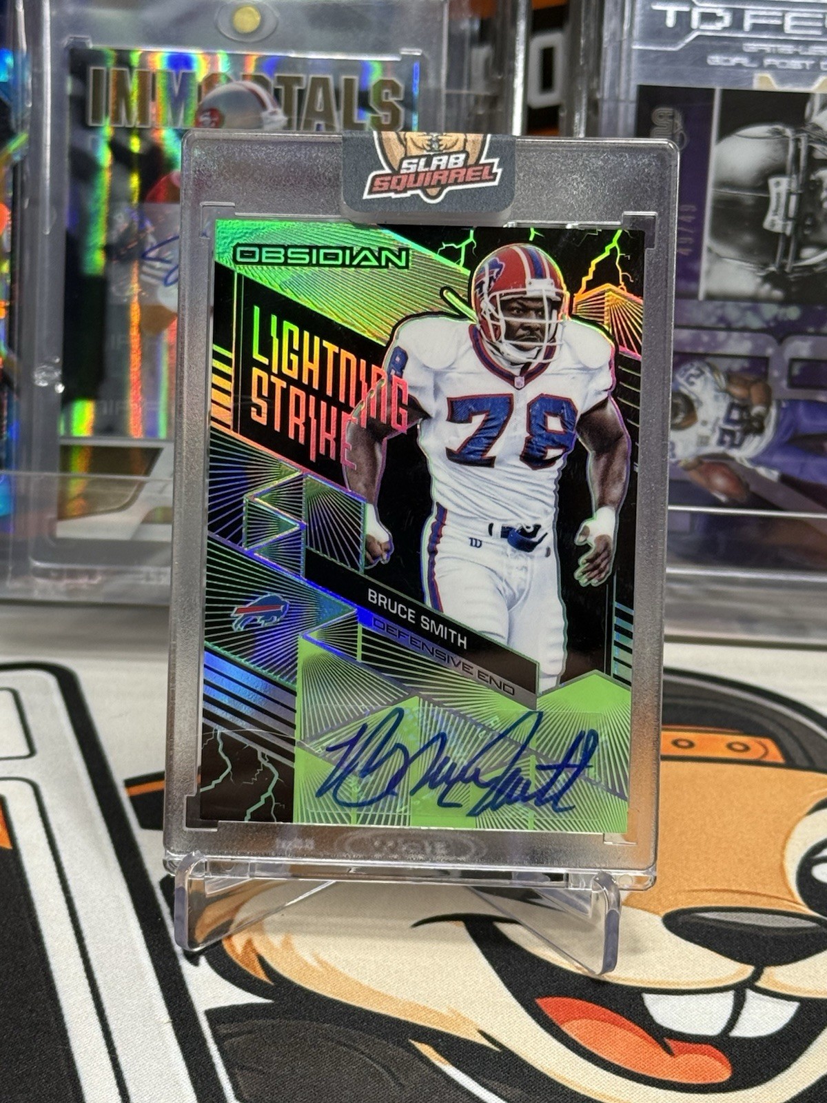 2018 Panini Obsidian Bruce Smith Lightning Strike Auto #/15