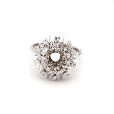 Ring 0,30 Karat runder Brillant G SI1 Diamant 18 Karat Weißgold Halbfassung