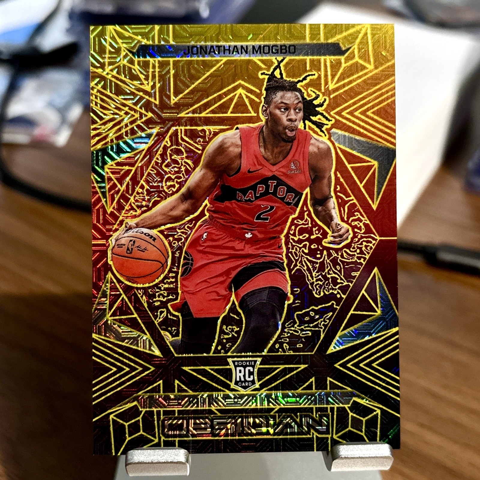 2024-25 Panini Obsidian - Jonathan Mogbo #166 Electric Etch Molten Mojo /10 (RC)