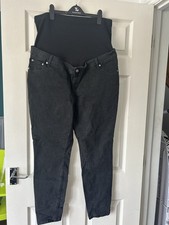 ASOS DESIGN Maternity Straight Grey Denim Jeans UK 12 Overbump Panel