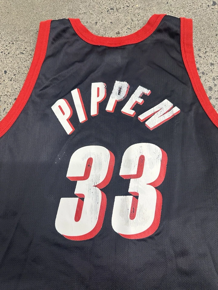 Camiseta deportiva Portland Trail Blazers vintage años 90 Scottie Pippen Champion 40 grande Foto 3 de 4