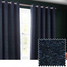 Image of Paoletti Galaxy Chenille Room Darkening Eyelet Curtain Pair | Various Colours