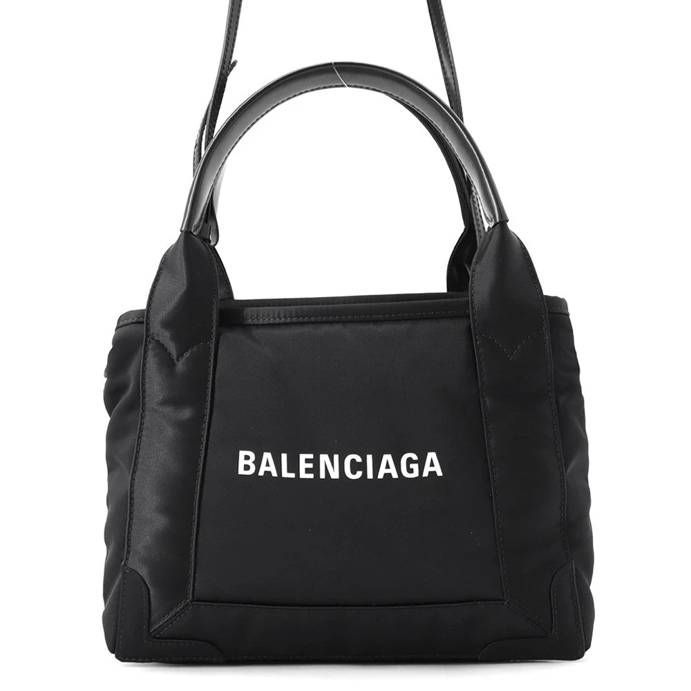Balenciaga — BALENCIAGA Navy Kabas Size XS Nylon/Leather Black 390346