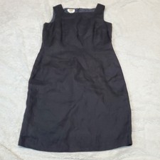 NWT Talbots Black Linen Sleeveless Sheath Dress 10  Office Classic Minimalist