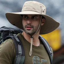Herren Sonnenhut Sommer, UV-Schutz Mesh Hut für Angeln, Wandern, Camping