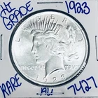 1923 SILVER PEACE DOLLAR AUTHENTIC HI GRADE U.S. MINT COIN FREE SHIPPING 7427