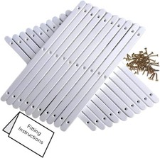 20 (10 Pairs) of White Plastic Drawer Runners with Screws and Instructions