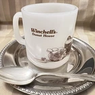 Vintage Winchell’s Donut Shop Coffee Mug Glasbake Milk Glass Diner Cup