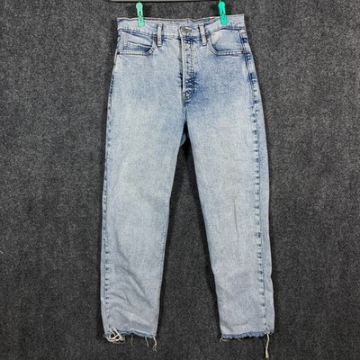 Old Navy Sky-High Straight Extra High Rise Frayed Hem Size 10 Button Fly