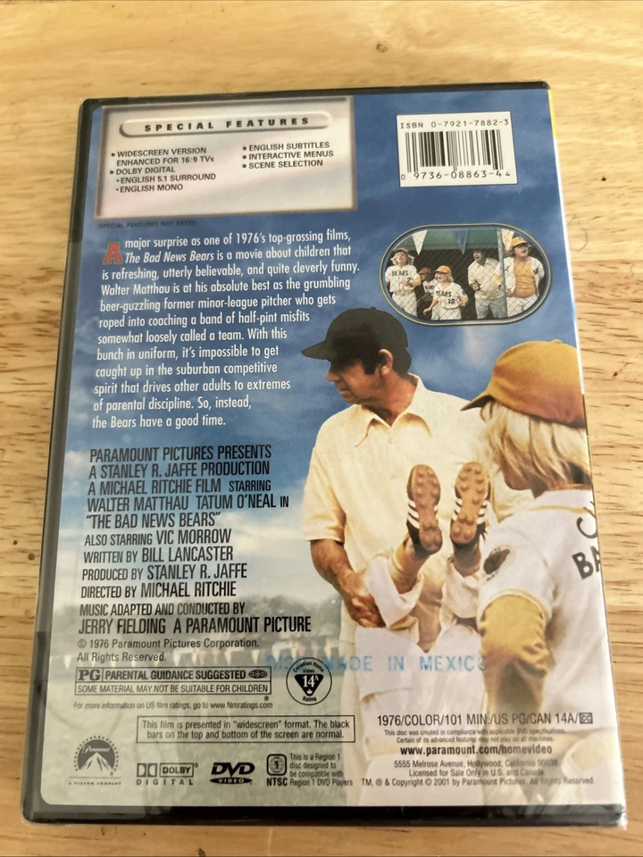 The Bad News Bears (DVD 2001)1976 Walter Matthau/Tatum O’Neal - NEW Authentic US - Image 2 of 4