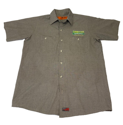 Vintage Red Kap Shirt Mens Medium Short Sleeve Button Up Outdoor Workwear Logo
