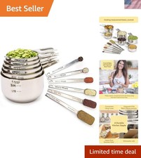 Measuring Cups and Spoons Set of 12   18/10 S...