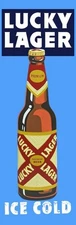 Lucky Lager Beer - Vertical Style NEW Sign 8x24" USA STEEL XL Size