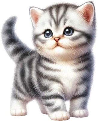 Aquarell Baby Kätzchen Katze Wandbild Schlafzimmer Kinderzimmer Vinyl Aufkleber Abziehbild 6 Größen
