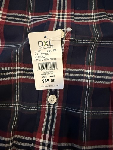 Brooks Brothers Mens Dress Shirt Plaid Size 4XLT Tall Button Up -NON IRON- - Picture 7 of 7
