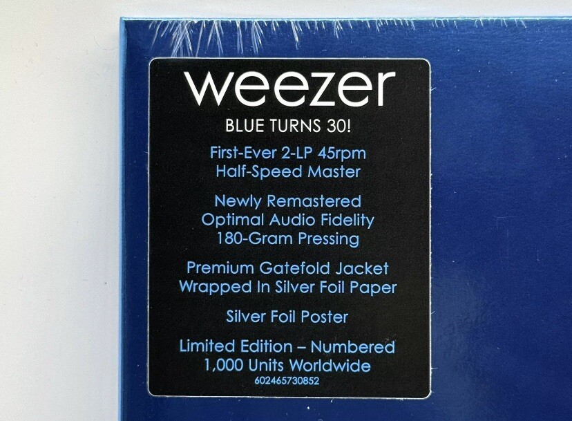 Weezer (Blue Album) 30th Anniversary 2LP 45rpm Half-Speed
