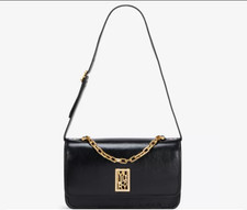 Mulberry Sadie Rectangle Leather Bag Shoulder Bag Black Gold