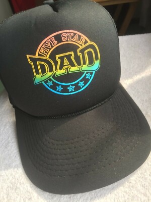 Five Star Dad Snapback Trucker Hat Cap Mesh Foam preowned Father's Day vintage