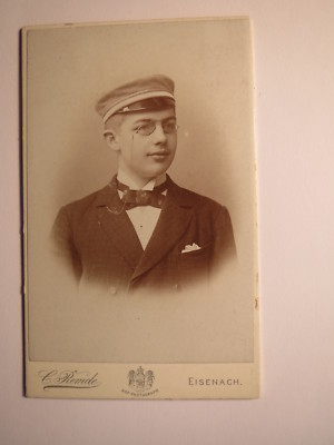 Eisenach - pupil or student with pinch and hat - CDV / Studentika