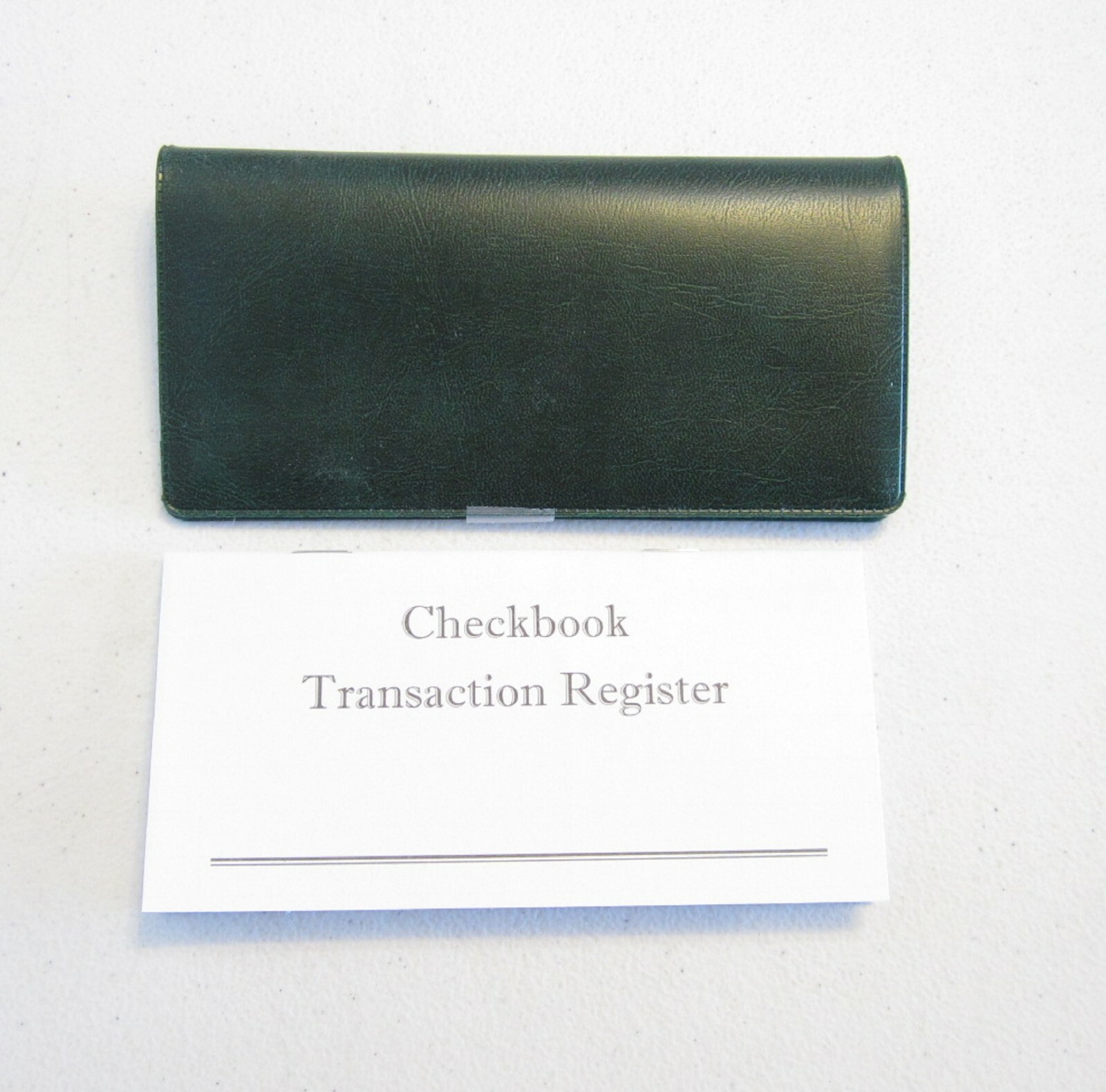 как выглядит 1 NEW GREEN MARBLE VINYL CHECK BOOK COVER 1 CHECKBOOK TRANSACTION REGISTER фото