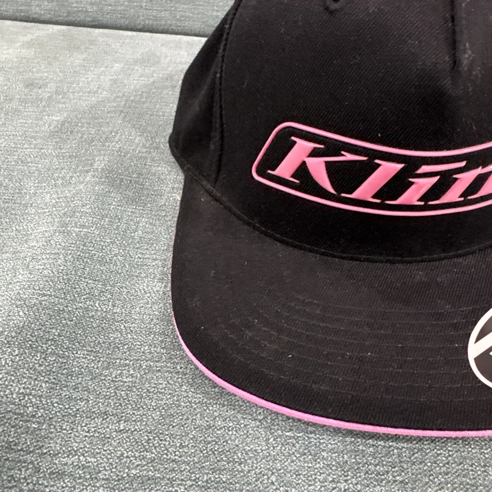 KLIM CORP HAT SNAPBACK KLIM SNOWMOBILE HAT PINK KLIM LOGO HAT USED - Image 3 of 4