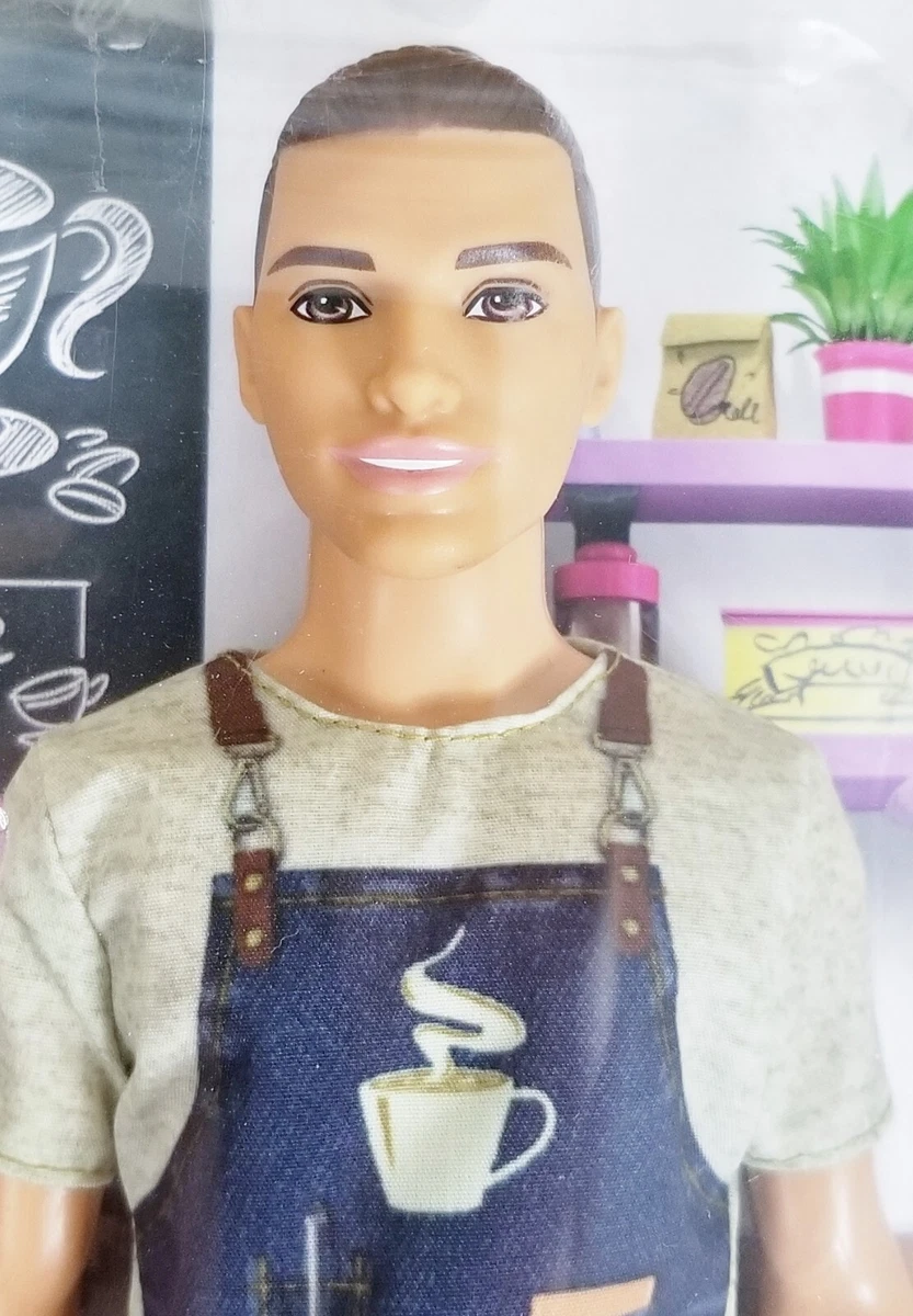 Barbie Ken Careers Barista Doll with Coffee-Themed Accessories