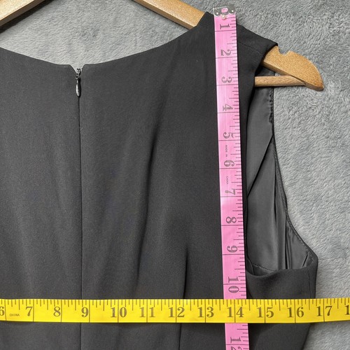 Talbots Damen Kleid Größe 10 Schwarz Ärmellos Drapiert Cocktaillinie V-Ausschnitt Etui - Bild 7 von 12