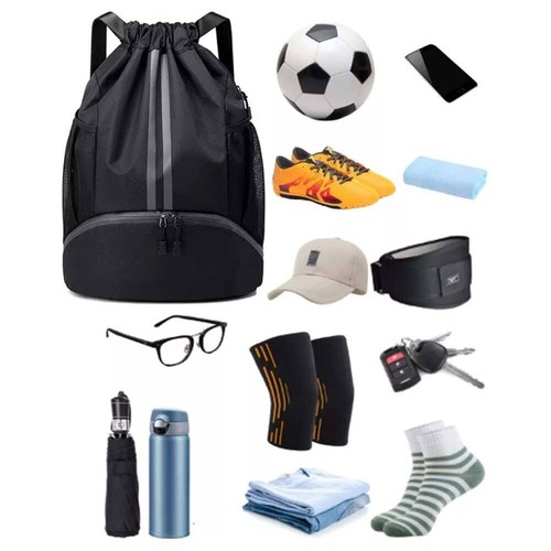 Mochila deportiva con cordón Bolsa de gimnasio Mochila de PE impermeable con ... - Imagen 11 de 13