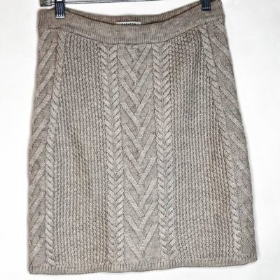 ARITZIA Babaton Cream Beige Emporia Skirt Cable Knit Bodycon