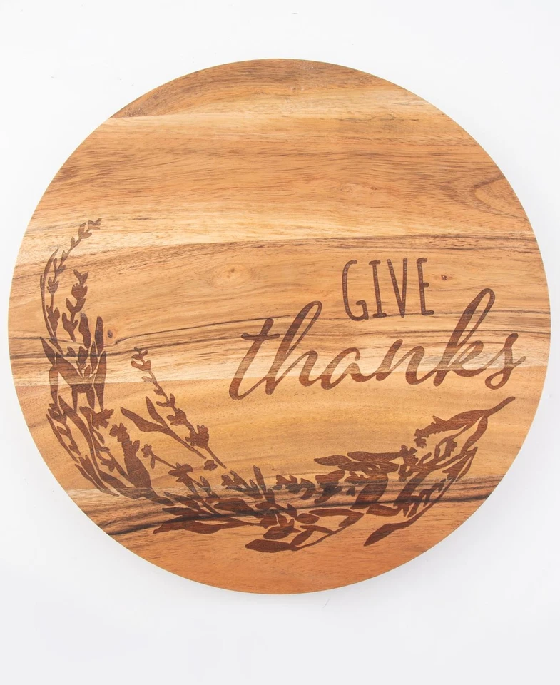 Thirstystone 290542 Give Thanks Etched Wood 14" Lazy Susan - Image 2 of 3