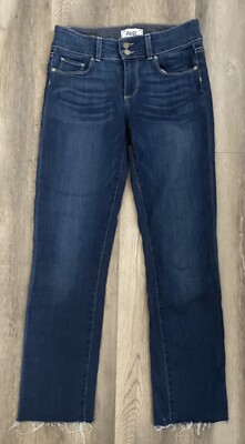 Paige Womens Hidden Hills Bootcut Jeans Size 28 Raw Hem Low Rise Stretch USA