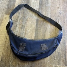 Vtg 80s 90s Long 18 Blue Canvas Waist Bag Fanny Pack Hiking Trekking Travel