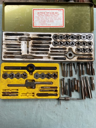 Lot2 Tap Die Set Japan 40 PC Hanson USA National Coarse Fine Pipe Thread Vintage - Picture 4 of 13