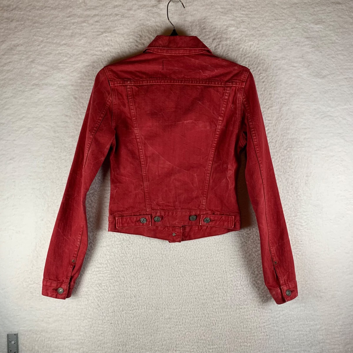 Denim & Supply Ralph Lauren Women's Red Button Down Cropped