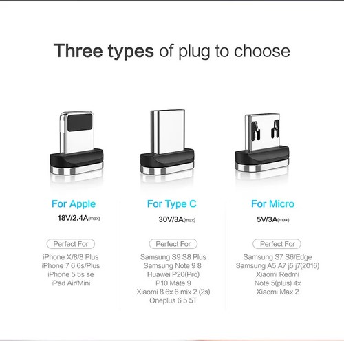 Magnetic Phone Charger Cable for iPhone/USB C/Micro USB | Fast Charging | - Picture 19 of 21