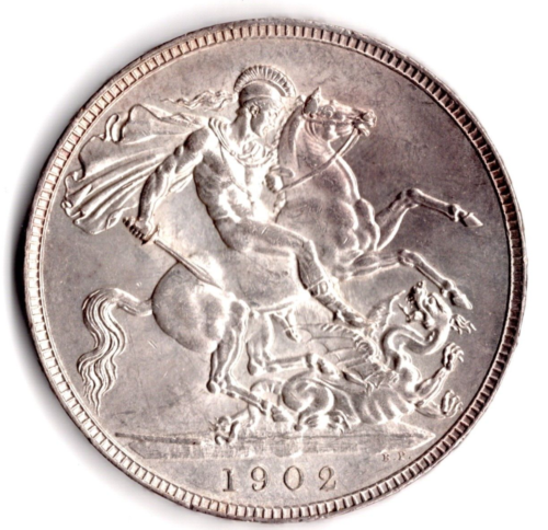 1902 Edward VII Crown EF. Argent (.925) 28,28 g 38,61 mm. - Photo 1 sur 2