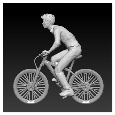 1:64 1:87 Scale Miniatures Figures Cycling Male Scene 3D Printing Car Model