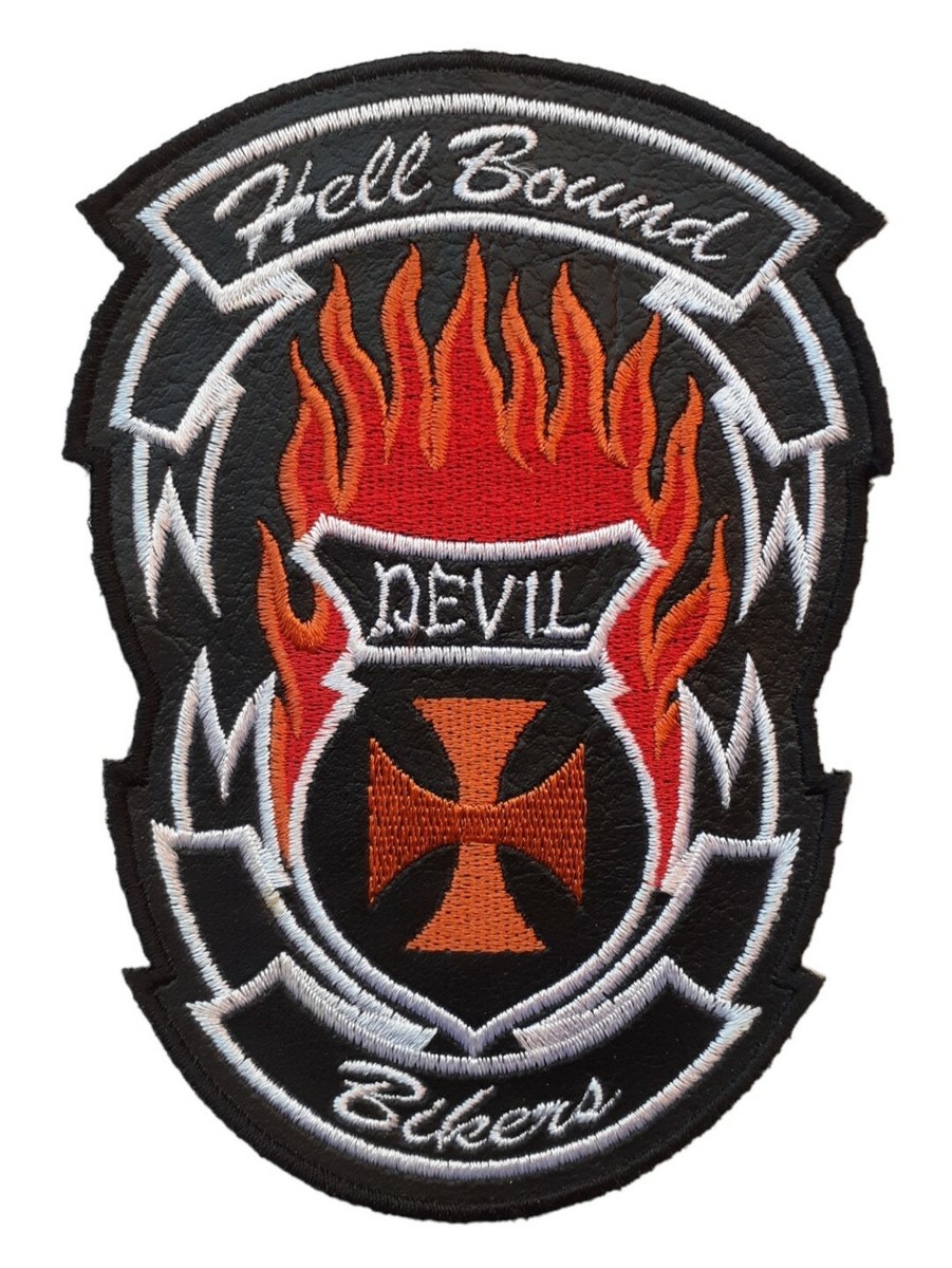 hotrodspirit - Patch Hellfire Club Nero Demon con Corna 8 x 8 cm Toppa termoadesiva per Giacca Giubbino