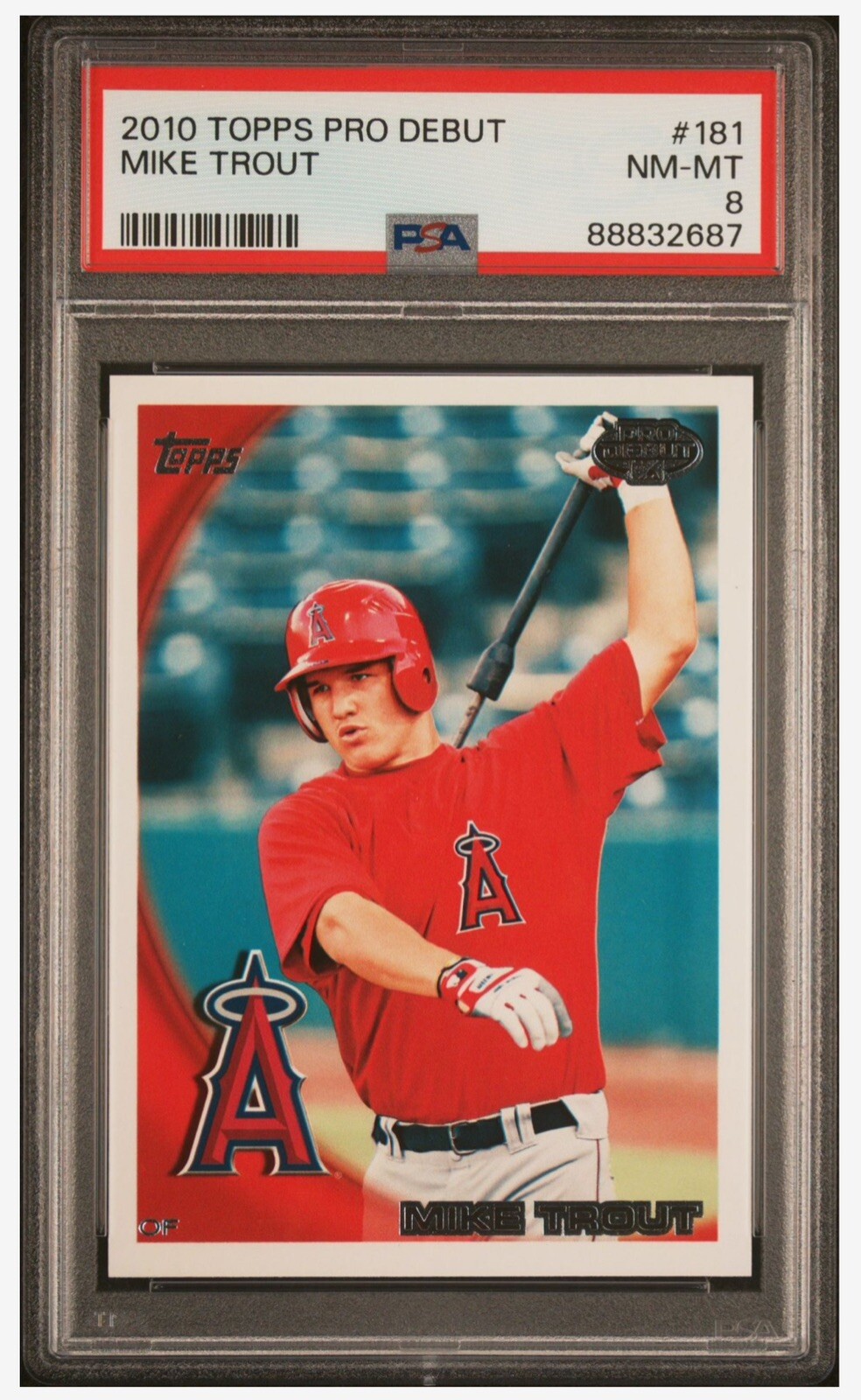 2010 Topps Pro Debut MIKE TROUT #181 Rookie RC #181 PSA 8