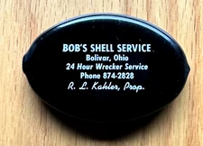 SHELL GAS STATION Vintage  Ohio Advertising QUIKOIN Rubber Coin Holder NICE