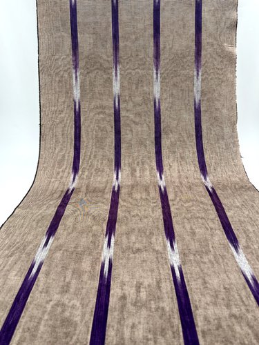 Moire Bronze - Purple Ikat Silk Luxurious Upholstery Ottoman Fabric By 2 Meters. - Picture 8 of 11